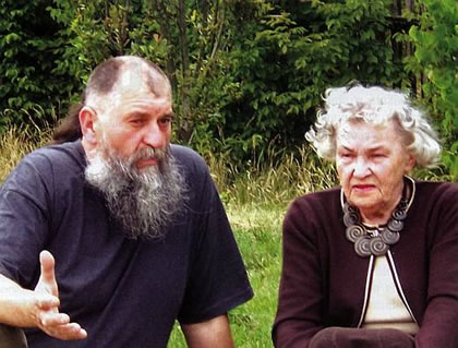 June 2008. Bory Tucholskie. Mrs. Janina Smoleńska during her conversations with Grzegorz Pawlikowski.
