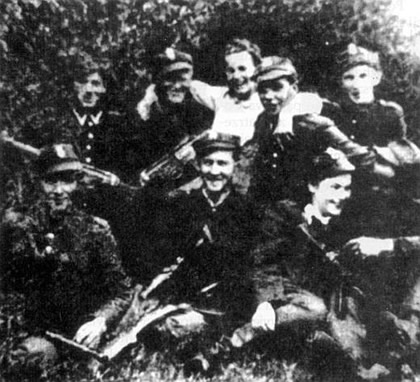 The Józef Piłsudski Gymnasium (high school) in Święciany. Many of the pupils from this high school would later fight in the ranks of the 5th Wilno Brigade of the Home Army.