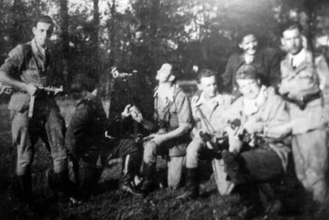he soldiers of NIE organisation Lubaczów [“L”] District as a People’s Militia team from Dąbków station of Cpl. Maciej Baygert nom de guerre “Przytulski” before marching out on an operation against UPA.